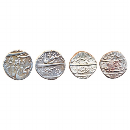 Silver (2), Rupee, Kashmir, JHS Rupee, and Kisangarh State, in the name of Muhammad Shah, 