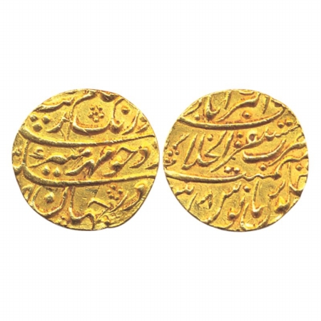 Aurangzeb (AD 1658-1707), Gold, Mohur, Akbarabad, Mustaqir ul Khilafat Mint, RY 38, mint n