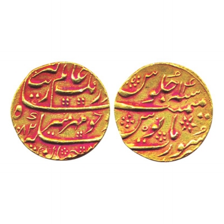 Aurangzeb, Gold, Mohur, Surat Mint, AH 1082/14 (KM 315.44). About Extremely Fine.