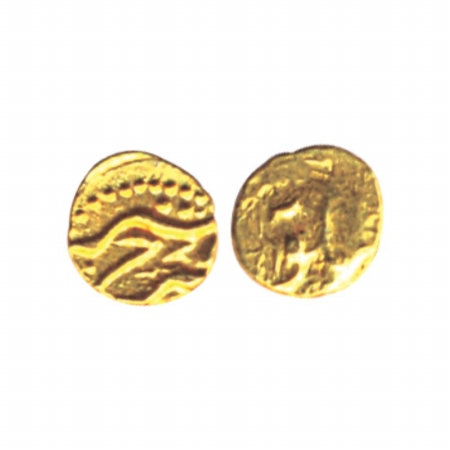 Farrukhsiyar, Gold, Fanam, Kharpa Mint, ruler's name on obv and mint name on rev. Very Fin
