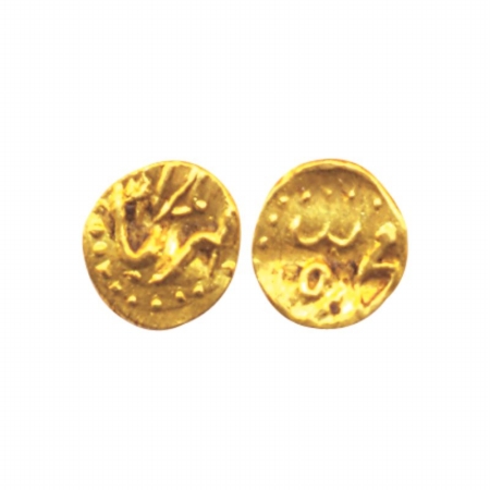 Muhammad Shah (AD 1719-1748), Gold, Fanam, Kharpa Mint, ruler's name on obv and mint name 