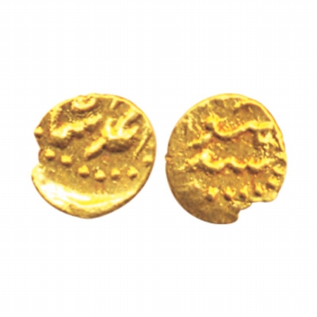 Ahmad Shah, Gold, Fanam, Siddhaut Mint, ruler's name on obv and mint name on rev. Very Fin