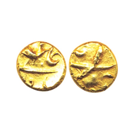 Alamgir II, Gold, ½ Pagoda, Guti Mint (cf KM 468.2). Very Fine+, Scarce.