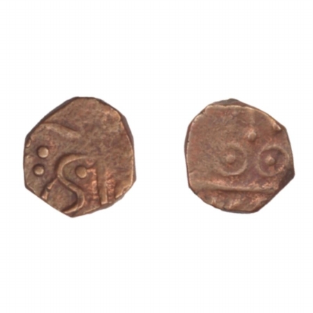Gwalior, Copper, 1/2 Paisa, 2.2.gm, Dahod Mint, in the Name of Jayaji Rao; AH 1259, 1304 S