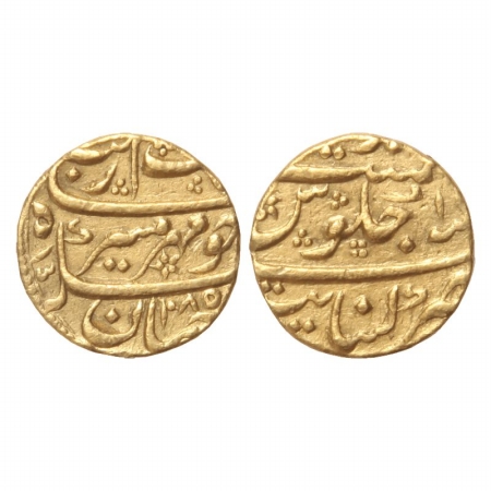 Aurangzeb, Gold Mohur, 11.04g, Khambayat Mint, AH 1085, RY 1x. (KM 315.27). Very Fine, Sca