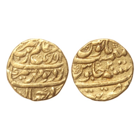 Aurangzeb, Gold Mohur, 10.96g, Tatta Mint, RY 20. (KM 315.46). Very Fine, Scarce
