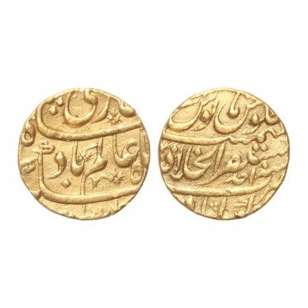 Shah Alam I, Gold Mohur,10.85g, Mustaqir ul-khilafat Akbarabad Mint, RY Ahad. (KM 356.1). 