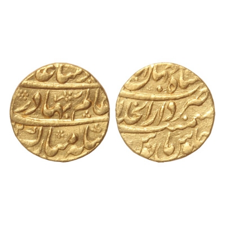Shah Alam I, Gold Mohur, 10.87g, Shah Jahanabad Mint. (KM 356.12). Very Fine, Scarce