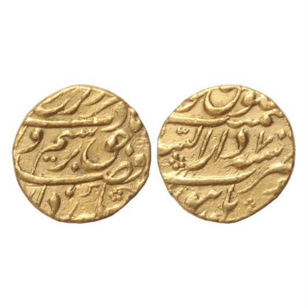 Farrukhsiyar, Gold Mohur, 10.93g, Dar us Sarur Burhanpur Mint, RY 7. (KM 390.11). Very Fin
