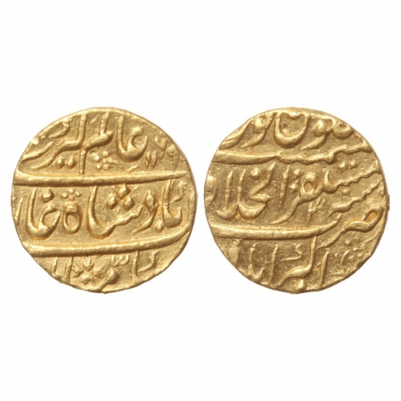 Alamgir II, Gold Mohur, 10.90g, Mastaqir ul khilafat, Akbarabad Mint, AH 1169, RY 3. Full 