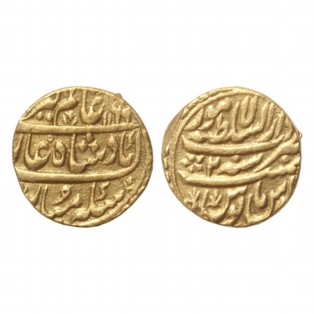 Alamgir II, Gold Mohur, 10.84g, Dar us sultanate Lahore Mint, AH 1169, RY 2. (KM 467.7). V