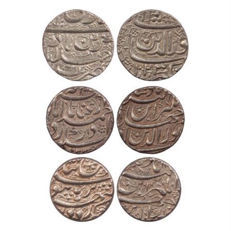 Jahangir, (3) Silver Rupee, (2) Ahmedabad Mint, (AH 1023) Muzaiyan and Inayat Couplet, (1)