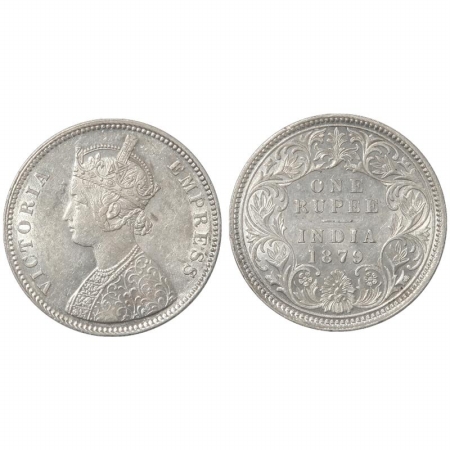 Victoria Empress, Silver Rupee, 1879, Calcutta Mint, A1/I, C incuse. (Pr 117) Scarce, Extr