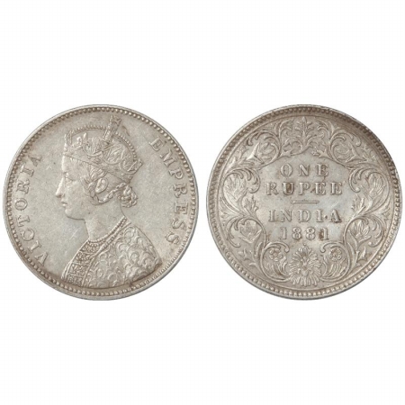 Victoria Empress, Silver Rupee, 1881, Bombay Mint, A3/I/dot. (Pr 158) Rare, Very Fine +