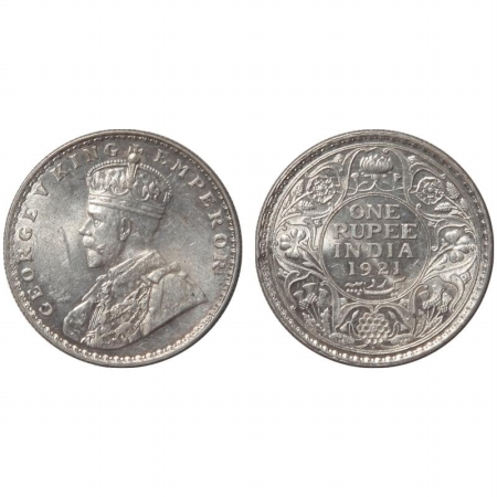 George V, Silver Rupee, 1921, Bombay Mint. (Pr 227) Rare, A UNC.
