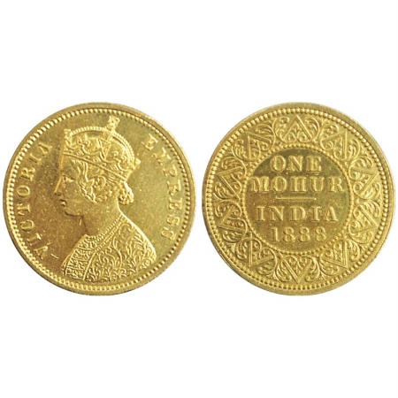 Victoria Empress, Gold Mohur, 1888. Very Fine + to About Extremely Fine, Very Rare.