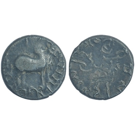 Western Kshatrapas, Rudrasimha I, Potin, 1.95g, Bull type, a humped bull standing to right