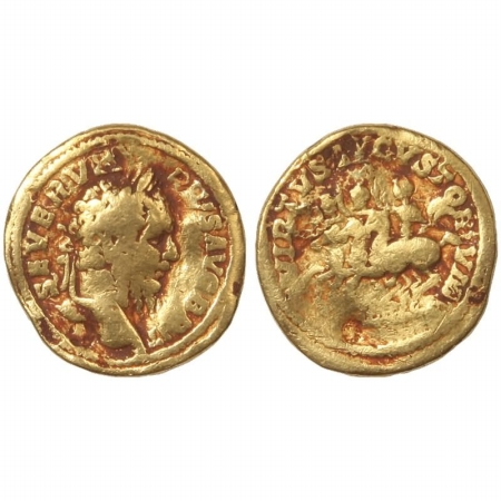 Roman Gold, 7.1g, Septimius Severus, AD 193 - 217, obv. king Bust right, roman legend Seve