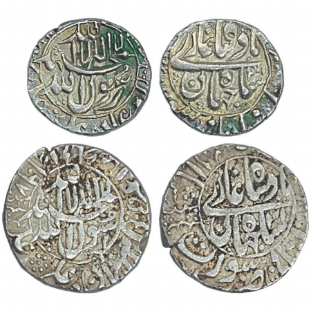 Shah Jahan, Silver (2), 1/2 and Rupee, Mint Surat, RY31 and AH 1068, RY 31, (KM216 & 228.5