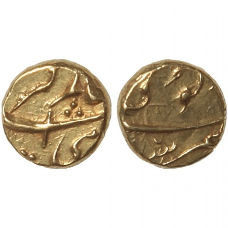 Alamgir II, Gold 1/2 Pagoda, Mint Gutti, 1.7g. Very Fine, Rare.