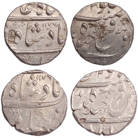 Hyderabad, Silver Rupee (2), Mint Khujista Bunyad, in the name of Shah Alam II, AH 1176 & 