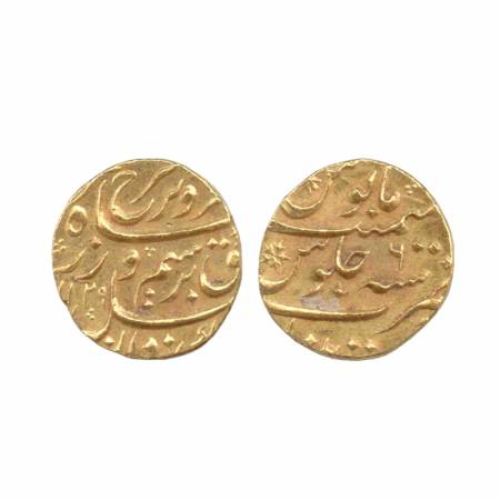 Farrukhsiyar, Gold Mohur, 10.96g, Khujista Buniyad (partly visible) Mint, AH 1129, RY 6, (