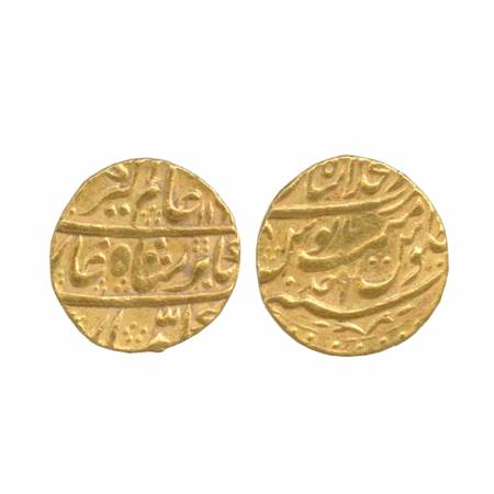 Alamgir II, Gold Mohur, 10.83g, Shahjahanabad Mint, AH 116x, RY Ahad, (KM 467.10). Very Fi