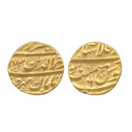 Alamgir II, Gold Mohur, 10.87g, Shahjahanabad Mint, AH (1)173, RY 6, (KM 466.1). Very Fine