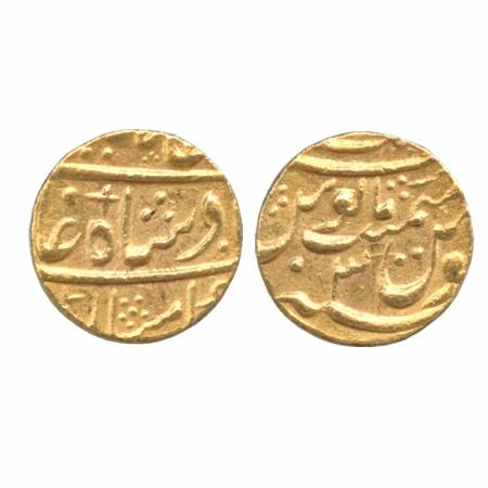 Rohilla, Gold Mohur, 10.82g, in the name of Alamgir II, Najibabad Mint, RY 3, (KM 100). Ve