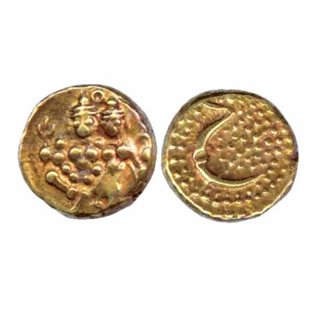 Mysore, Gold Pagoda 3.42g, Obv: Shiva and Parvati, Rev: Persians Letter He for Haidar Ali,