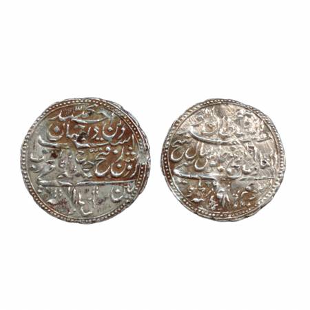 Mysore, Silver Rupee, Tipu sultan, Patan Mint, Die Error (double struck) on obv and rev, s