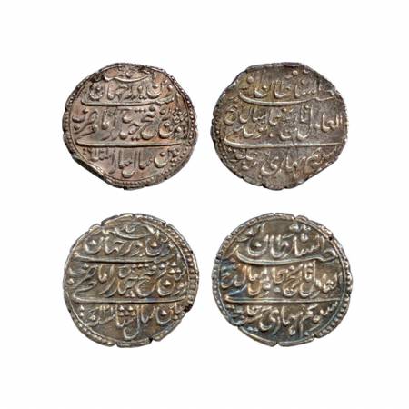 Mysore, Silver Rupee (3), Tipu Sultan, Patan Mint, AM 1216, RY 6, 1217, RY 7, and 1218, RY