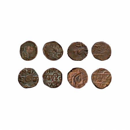 Sikh Empire, Copper Paisa (6), Amritsar Mint, leaf and Gurumukhi legend Various types. (6 