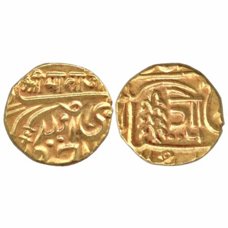 Jodhpur, Gold Mohur, 11.01g, Hanwant Singh, in the name of George VI, Obv: Swoard and nagr
