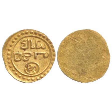 Travancore, Gold Uniface ½ Pagoda, 1.26g, Tulabharam issue (1850 - 55), Tamil legend in 3 