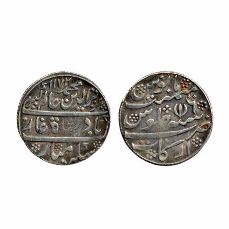 Madras Presidency, Silver Rupee, Arkat Mint, European style issue, in the name of Alamgir 