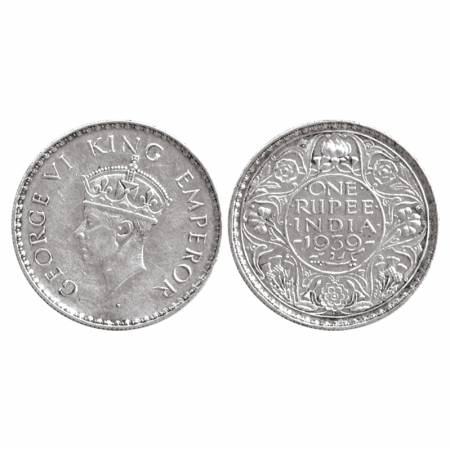 George VI, Silver Rupee, Bombay Mint, 1939, with dot, head type II. (PR 235) The rarest da