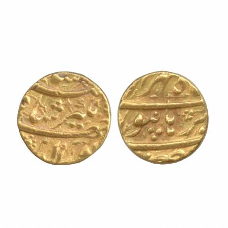 Jahangir, Gold Mohur, 10.88g, Burhanpur Mint, Mihir Month, (KM 176.3), Very Fine+, Very Ra