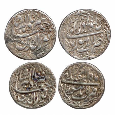 Jahangir, Silver Rupee (2), Lahore Mint, Azar, RY 7 and Isfandarmuz RY10, (KM 145.11). (2 