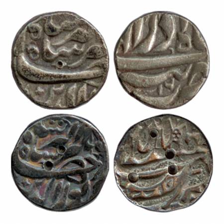 Jahangir, Silver Rupee (2), Tatta Mint, Khurdad, RY 16 and Aban RY 15, (KM 145.17). (2 Coi