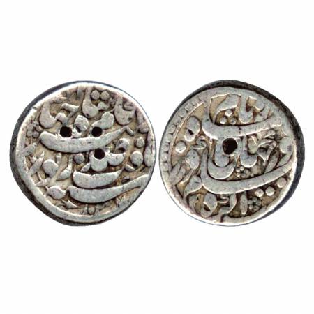 Jahangir with Noor Jahan, Silver Rupee, Agra Mint, AH 1037 / RY 22, (KM 168.1). About Extr