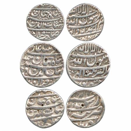 Shah Jahan, Silver Rupee (3), Ahmedabad Mint, Khurdad, Akbarnagar Mint AH 1042, Shahrewar 