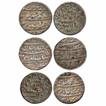 Shah Jahan, Silver Rupee (3), Burhanpur Mint, AH 1040 (2 Coins) and (10)38 / RY 2, Farward