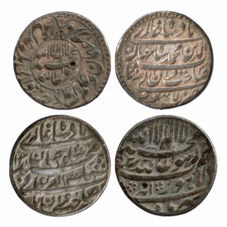 Shah Jahan, Silver Rupee (2), Lahore Mint, AH 1038, Mihr and AH 1039 / RY 3, (2 different 
