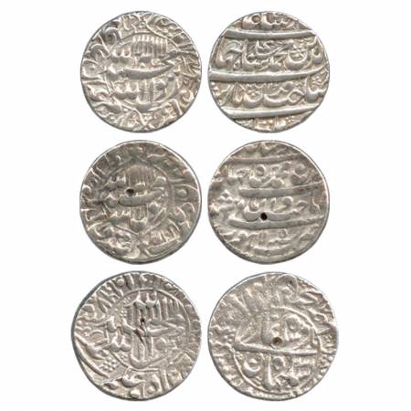 Shah Jahan, Silver Rupee (3), different type, Multan, Lahore and Surat Mint, AH 1040, 1041