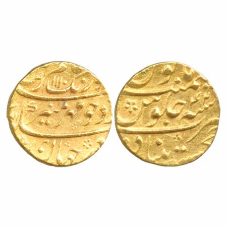Aurangzeb, Gold Mohur, 10.93g, Khujista Bunyad Mint, AH 1110 / RY 42, (KM 315.30). About E