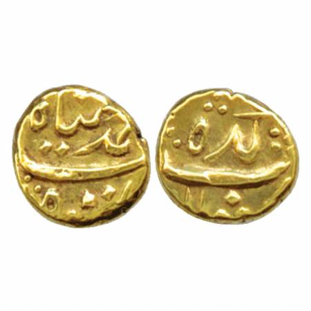 Muhammad Shah, Gold Pagoda, 3.33g, Imtiyazgarh, (KM E 440.1). About Extremely Fine, Rare.