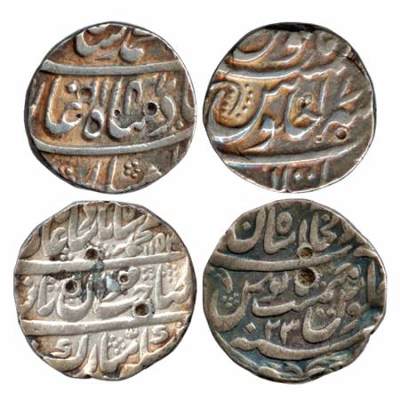 Muhammad Shah, Silver Rupees (2), Multan Mint, AH 1147 / RY 17, Dar ul-Khilafat Shahjahana