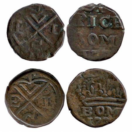 East India Co., Bombay Presidency (2), Copper Pice and 2 Pice, Bombay Mint. Obv: U. E. I C
