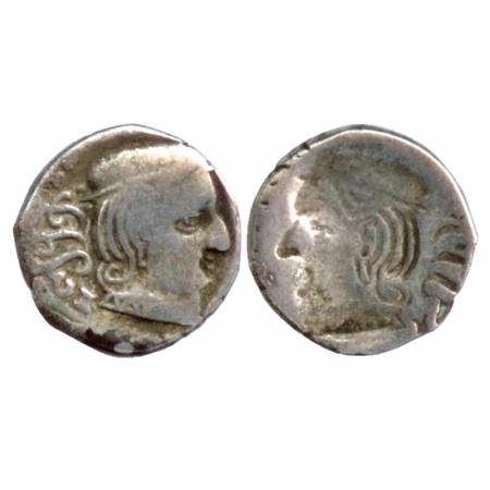 Western Kshatrapas, Vijayasena, Silver, Dramma, Lakhi of obv with full date, Saka 174. Ver